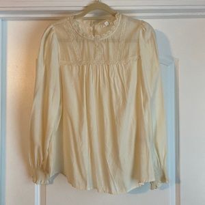 Cream long sleeve shirt